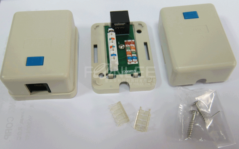 CAT5e插座 (明)電話接線盒 1對2