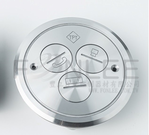 太平洋3孔地板插座_銀 (含BOX) TPY-003