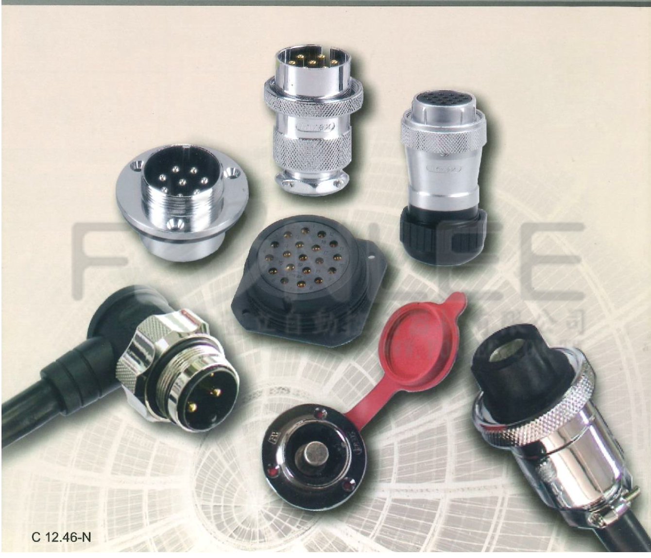 -*** CA3塑鋼圓型工業連接器