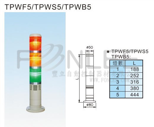 -**天得 50&Oslash;4層盤式BZ警示 TPWS5LX4X