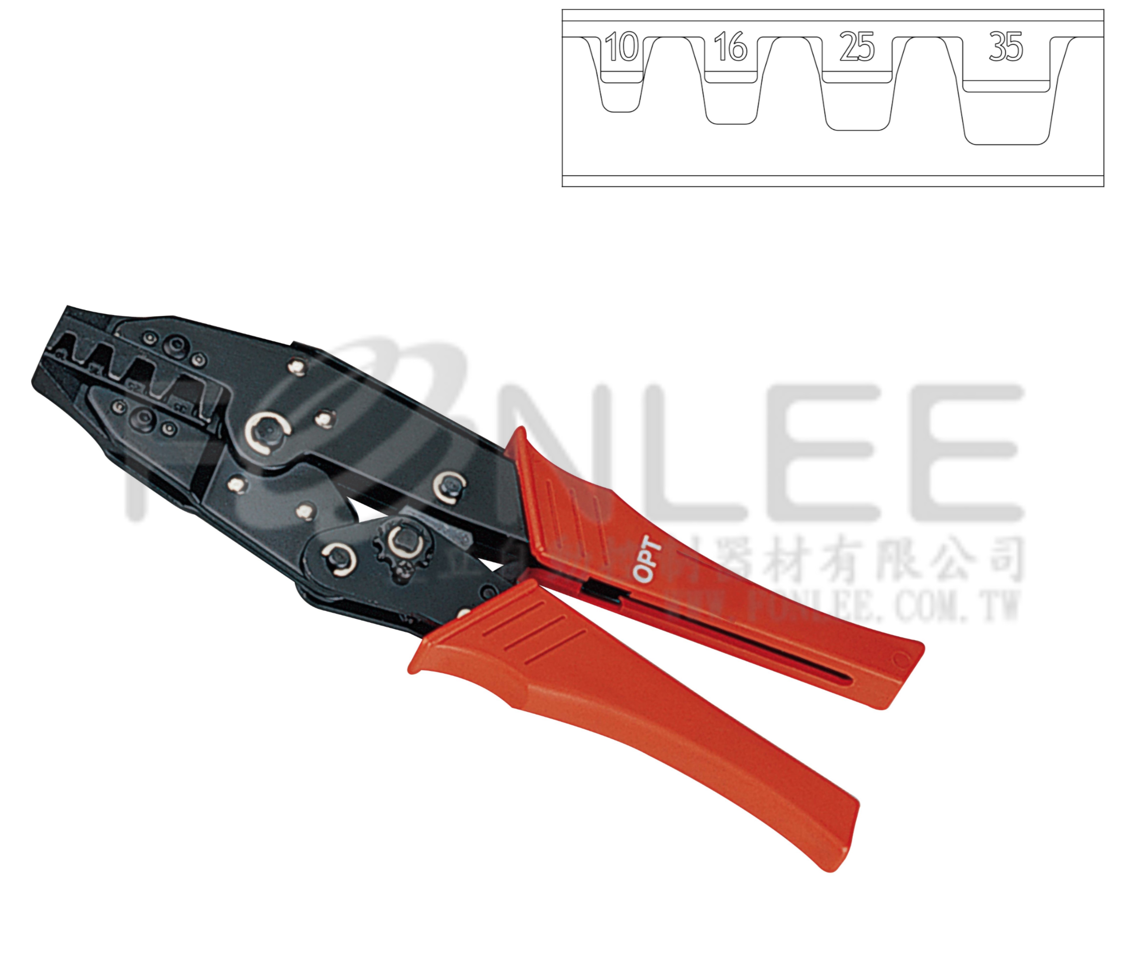 OPT 歐式端子壓著(10-35MM)    LY-35WF