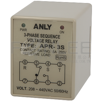 .ANLY APR-3S 380V 欠逆相檢知電驛