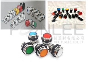 KB2-BW34M2 鐵制LED帶燈按鈕R 1B 220V